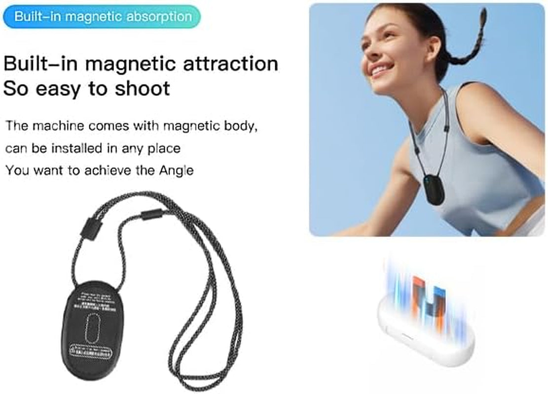 H7 64GB 1080P Thumb Action Camera, Mini Body Cameras, Wearable Pocket Vlogging Camera with Magnetic Lanyard, Small Portable Body Cam Helmet Cam for Work, Cycling, Travel, Pet Walking